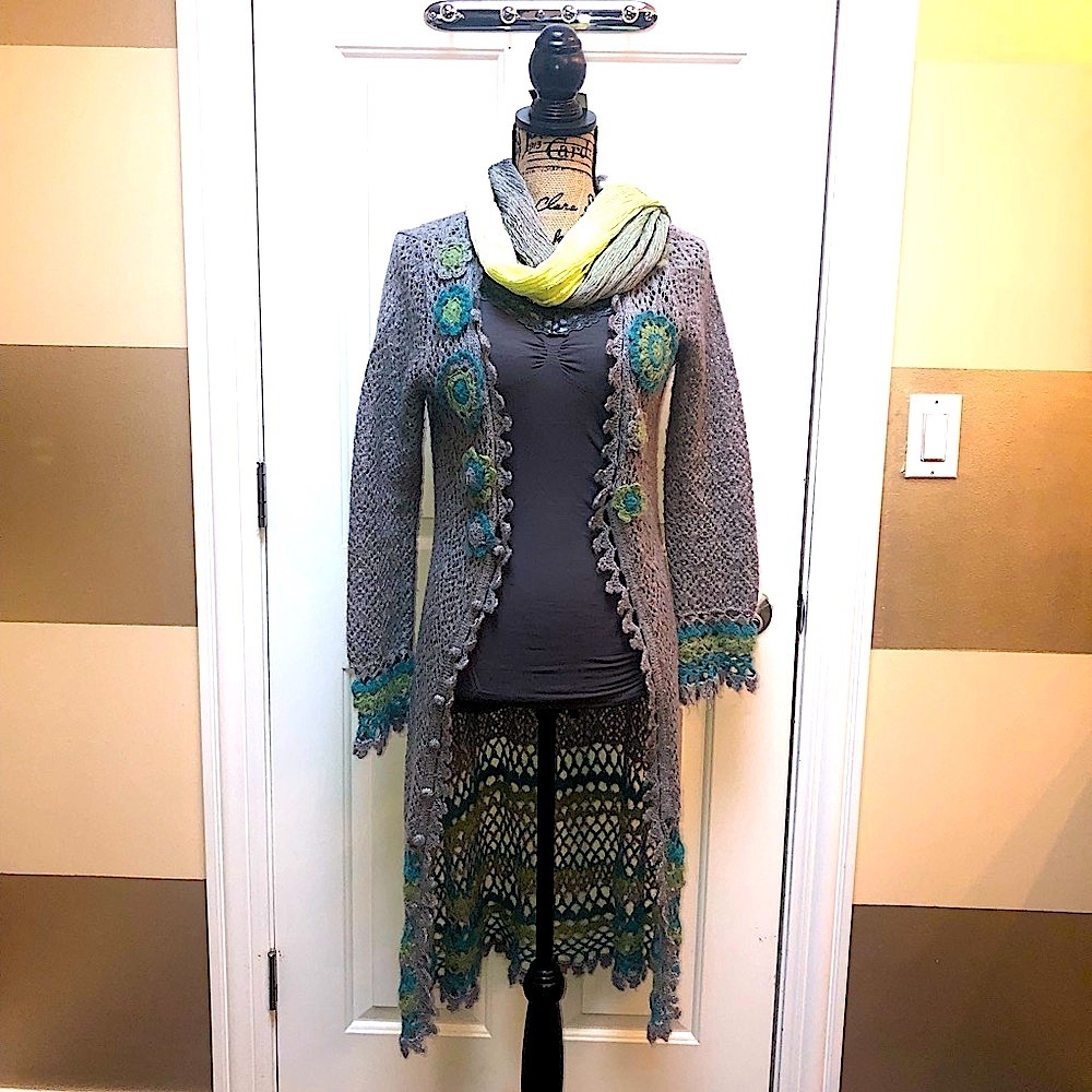 Long Knit sweater duster by REALIS sz M